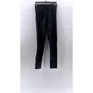 COMMANDO CONTROL Women's Black Faux-Leather High-Rise Ankle Leggings SZ S